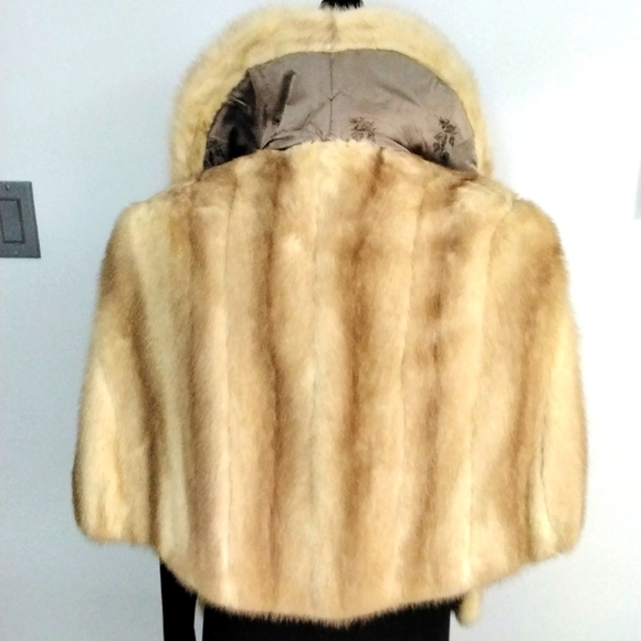 Vintage 1950's - 1960's Blonde Mink Stole with shawl collar - Picture 5 of 16